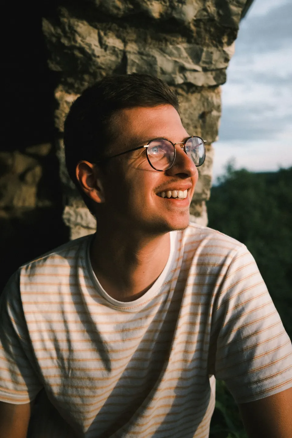 Smiling man outdoors