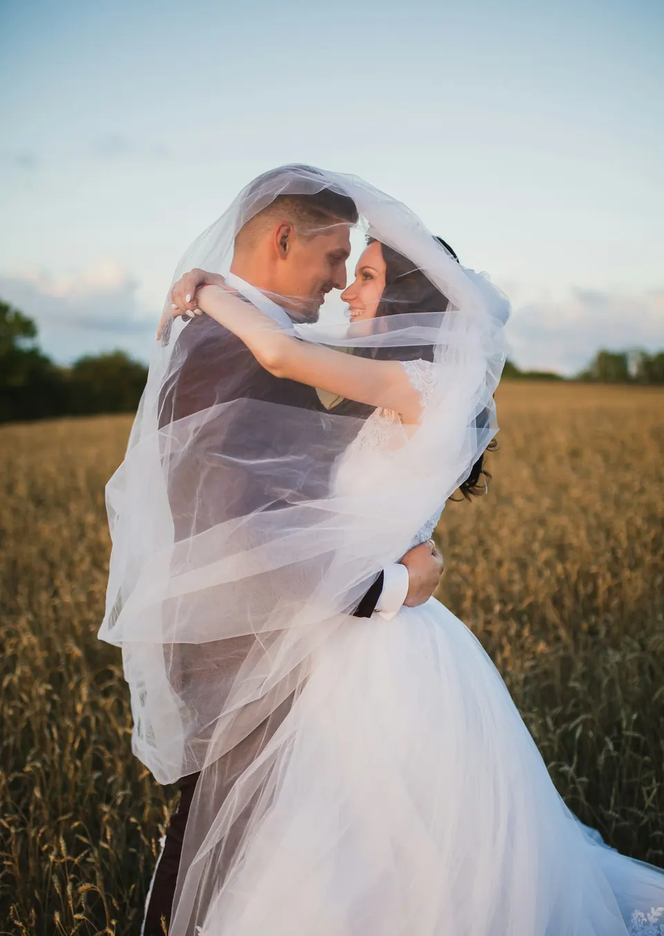 Couple in a golden field